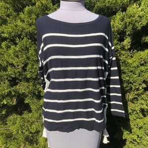 Loft Navy Stripe Top